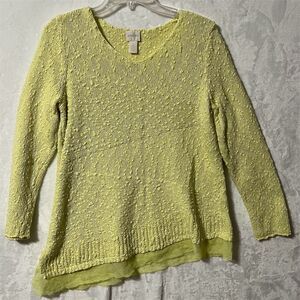 Chico's Women's Asymmetrical Pullover Sweater Green Size  (M) V-Neck